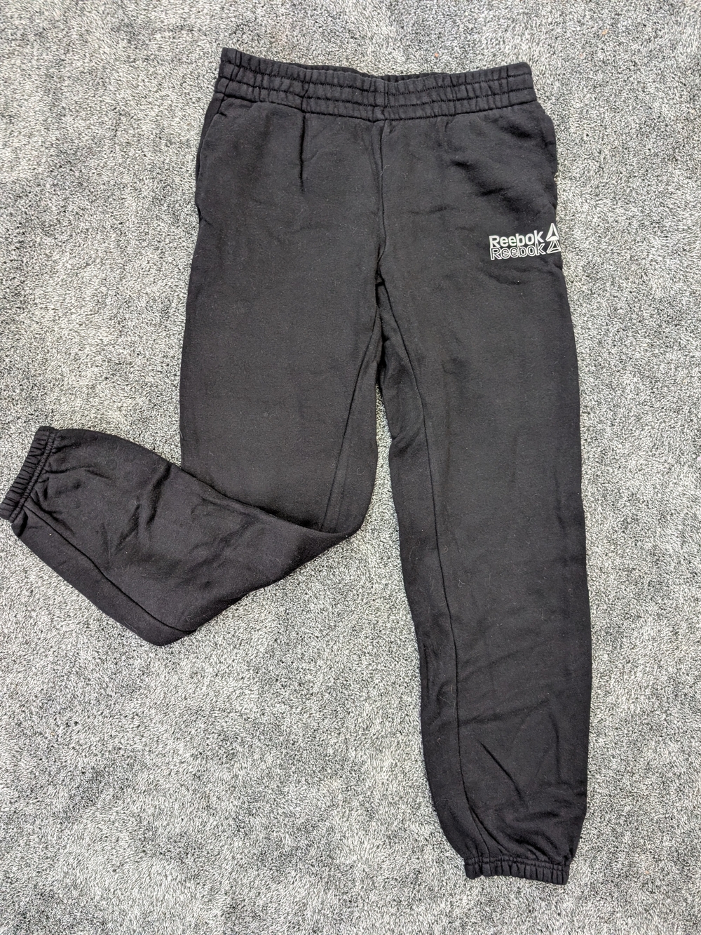 Reebok Black Logo Kids Jogger Sweatpants SZ Small